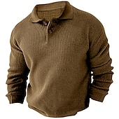 billige genser for menn-Herre Genser Pullover genser Riflet Strikke Avklipt Strikket Aftæpning Moderne Moderne Dagligdagstøy Ut på byen Klær Høst vinter Svart Brun M L XL