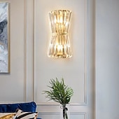 baratos Candeeiros de Parede de interior-Arandelas de parede de latão de 3 luzes iluminando luminárias de parede de vidro modernas arandelas de cristal iluminação de parede interna (lâmpada incluída)