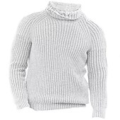 billige genser for menn-Herre Turtleneck genser Genser Pullover genser Herre Turtle Neck Jumper Riflet Strikke Avklipt Strikket Rullekrage Moderne Moderne Dagligdagstøy Ut på byen Klær Høst vinter Svart Hvit M L XL