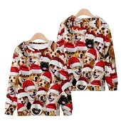 abordables Sudaderas y sudaderas con capucha divertidas-Animales Baile de Máscaras Pullover Sudadera navideña divertida Impresión 3D Para Pareja Hombre Mujer Adulto Navidad Nochebuena Fiesta Navidad