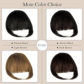 billige Lokker-clip in bangs for kvinner 100 % hair extensions hairpieces flat bangs clip buet fransk smell for daglig bruk (lysebrun)