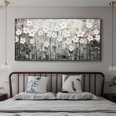 abordables Pinturas florales/botánicas-Pintura al óleo hecha a mano lienzo arte de la pared decoración espátula pintura clásica flor de ciruelo blanco para decoración del hogar enrollado sin marco pintura sin estirar