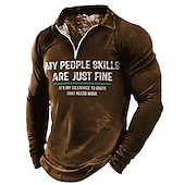Men's Long Sleeve Graphic Tee - Funny 'My People Skills Are Fine, My Tolerance to Idiots That Needs Work' 15