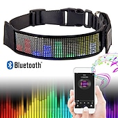 お買い得  アイデア商品-2023 新しい Bluetooth プログラマブル LED ペット犬猫首輪点滅発光調整可能な名前サイン抗紛失首輪