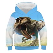 abordables Animaux 3D pour Garçon-Enfants Garçon Sweat à capuche Dinosaure manche longue Automne Hiver Mode Frais Coton Casual