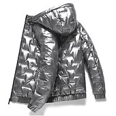 economico Piumini e parka da uomo-Per uomo Piumino Giacca trapuntata Giacca con cappuccio Cardigan Taglio attillato Casual / quotidiano Standard Casual quotidiano Di moda Impermeabile Antivento Tenere al caldo Autunno Inverno Tinta