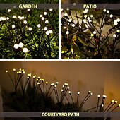 cheap Pathway Lights &amp; Lanterns-5 Pack Solar Firefly Lights Outdoor Waterproof Garden Light Remote Control Solar/USB Powered 8 Modes Lighting Solar Swaying Lights Courtyard Patio Pathway Decoration Solar Landscape Light
