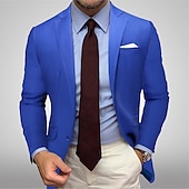 abordables Blazers et vestes-Veste de blazer pour hommes veste de sport décontractée colorée noire blanche jaune coupe standard simple boutonnage un bouton