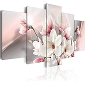 cheap Botanical/Floral Prints-5 Panels Wall Art Canvas Prints Painting Artwork Picture Lily Floral Plant Home Decoration Décor Rolled Canvas No Frame Unframed Unstretched