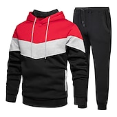abordables sudaderas basicas hombre-Hombre Tracksuit Sudadera 2 Piezas Calle Primavera Manga Larga Mantiene abrigado Transpirable Dispersor de humedad Aptitud física Corriendo Entrenamiento activo Ropa de deporte Ropa de Deporte Azul