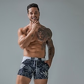 olcso férfi boxer úszónadrág-Férfi Deszkás short Úszónadrágok Nyári rövidnadrág Úszórövid Zseb Zsinór Rugalmas derék Grafika Mokaszinok Légáteresztő Rövid Hétköznapi Napi Szabadság Divat Utcai sikk Fekete Poros kék