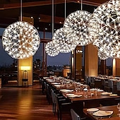 baratos Design de Globo-30 cm led pingente de luz led fogos de artifício e bola de faísca luminária de suspensão de teto globo de metal acabamentos pintados 110-120v 220-240v