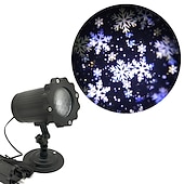 tanie Oświetlenie świąteczne-Snowflake lampa projektora oświetlenie świąteczne o wysokiej jasności wtyczka niskiego napięcia pilot boże narodzenie wewnątrz i na zewnątrz atmosfera dekoracyjna lampa projektora