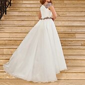 economico Abiti da damigella-Tute abito da fiori per ragazze in lunghezza al pavimento matrimonio sulla spiaggia prima comunione carino abito da ballo in chiffon con perline elegante taglie da 3 a 16 anni abito da impressionare