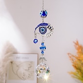 baratos Espanta-espíritos-1 pç cristal olho do diabo apanhador de sol pingente luz sombra carrilhão de vento arco-íris decoração de jardim