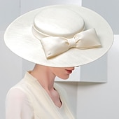 cheap Party Hats-Elegant Sweet Flax Hats with Bowknot / Party / Evening Headpiece/ Office &amp; Career / Graduation / Congratulations / Anniversary / Back To School / Outdoor / Carnival Hats Race Day Dress