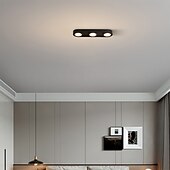 economico Lampade da soffitto con dimmer-plafoniere dimmerabili 24,5 cm barra luminosa a soffitto a 3 luci da incasso a led 500lm 5w lampada semplice per camera da letto corridoio cucina galleria aree soffitti bassi nero bianco