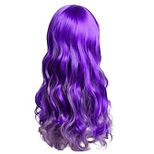 economico Parrucche trendy sintetiche-festa di natale parrucche 30 pollici gradiente arancione parrucche gialle colorate lunghe ricci ondulati parrucche capelli termoresistenti a spirale costume parrucche anime fashion halloween festa di