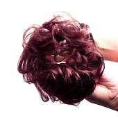 economico Chignon-chignon disordinato capelli umani scrunchie istantaneo up-do ciambella chignon ricci ondulati posticci per le donne (#8 marrone/marrone chiaro)