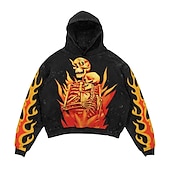 cheap Horror-Punk Gothic Skeleton Skull Hoodie Skull Front Pocket Graphic For Couple&#039;s Men&#039;s Women&#039;s Adults&#039; Masquerade 3D Print Casual Daily