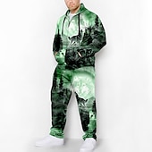 economico Set di Felpe 3D da Uomo-Per uomo Grafico Animale Lupo 2 pezzi Set di felpe 3D Felpa con Cappuccio Tuta Manica Lunga Pantaloni lunghi Con Cappuccio Moda Designer Casual Quotidiano Sportivo Uscire Stampa 3D Primavera &amp; Autunno