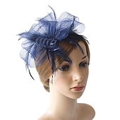levne Fascinátory a klobouky-fascinators kentucky derby klobouk pokrývka hlavy organza polyester / polyamid kbelík klobouk párty / večer dovolená koktejl královský astcot vintage styl elegantní s nášivkami z peří pokrývka hlavy
