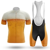 cheap Men&#039;s Clothing Sets-Men&#039;s Cycling Jersey with Bib Shorts Short Sleeve Mountain Bike MTB Road Bike Cycling Black Red Navy Blue Oktoberfest Beer Bike Clothing Suit 3D Pad Breathable Quick Dry Back Pocket Polyester Spandex