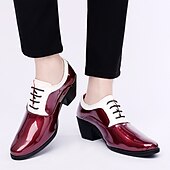 cheap Semi-Formal-Men&#039;s Oxfords Dress Shoes Christmas Party Collections Casual British Wedding Party &amp; Evening PU Black Red White Color Block Winter Fall