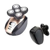 cheap Shaving &amp; Hair Removal-5 In 1 4D Men&#039;s Rechargeable Bald Head Electric Shaver 5 Floating Heads Beard Nose Ear Hair Trimmer Razor Clipper Facial Brush