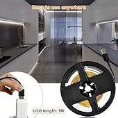 お買い得  リモコンコントロール-usb cob led ストリップ ライト 5v 1-4m 調光対応 300led / m cri85 rf リモート コントローラー付き テレビ バックライト キャビネットの下のフレキシブル テープ ランプ 寝室のキッチンや家の diy 照明用