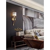 abordables Apliques de pared de cristal-Lightinthebox Aplique de pared LED de cristal mini estilo moderno estilo nórdico lámparas de pared de oro negro apliques de pared sala de estar dormitorio acero 220-240v 110-120v