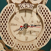 cheap Jigsaw Puzzles-3D Wooden Puzzle For Adults Owl Clock Model Kit Desk Clock Home Decor Unique Gift For Kids On Birthday/Festival Day