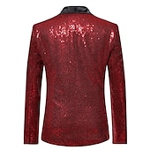preiswerte Herren Klassische Blazer-Herren Abendkleidung Blazer Sakko Neujahr Zeremonie Abendgesellschaft Modisch Strassenmode Herbst Winter Pailletten Einfarbig Pailletten Tasche Atmungsaktiv Komfortabel Einreiher - 1 Knopf Blazer