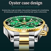 billiga Kvartsklockor-OLEVS Kvarts Klocka Gåva För Män Mode Lyx Dyk Klassisk Kvarts Herrklockor Sport Vattentåliga Rostfria Stål Rem Klockor