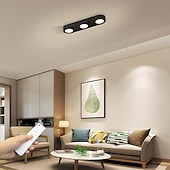 economico Lampade da soffitto con dimmer-plafoniere dimmerabili 24,5 cm barra luminosa a soffitto a 3 luci da incasso a led 500lm 5w lampada semplice per camera da letto corridoio cucina galleria aree soffitti bassi nero bianco
