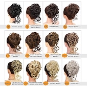abordables Chignons-chignon désordonné morceau de cheveux chignon en désordre chouchous pour femmes chignon ébouriffé chignon synthétique ondulé chignon bouclé queue de cheval postiche pour un usage quotidien