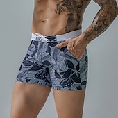 olcso férfi boxer úszónadrág-Férfi Deszkás short Úszónadrágok Nyári rövidnadrág Úszórövid Zseb Zsinór Rugalmas derék Grafika Mokaszinok Légáteresztő Rövid Hétköznapi Napi Szabadság Divat Utcai sikk Fekete Poros kék