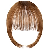 voordelige Pony-pony haar clip in extensions natuurlijke pony pony clip-on front nette platte knal een stuk lang steil haarstukje voor vrouwen