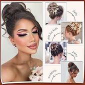 halpa Nutturat-sofeiyan claw klipsi sotkuinen nuttura hiuspala aaltoileva kihara hius nuttura klipsi kynsissä chignon poninhäntä hiuslisäkkeet synteettiset rypytetty updo hiuspidennykset scrunchie hiuslisäke