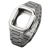 preiswerte Apple Watch-Armbänder-Gliederarmband Kompatibel mit Apple Watch Armband 40mm 41mm 44mm 45 mm mit Fall Herren Schmetterlingsschnalle Edelstahl Ersatzarmband für iwatch Series 9 8 7 6 5 4 SE