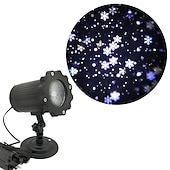 tanie Oświetlenie świąteczne-Snowflake lampa projektora oświetlenie świąteczne o wysokiej jasności wtyczka niskiego napięcia pilot boże narodzenie wewnątrz i na zewnątrz atmosfera dekoracyjna lampa projektora