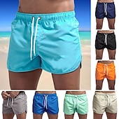 cheap Men&#039;s Swimming Shorts-Men&#039;s Board Shorts Swim Shorts Swim Trunks Elastic Waist Solid Color Quick Dry Short Daily Gym Bathing Chic &amp; Modern Casual / Sporty Black White Micro-elastic