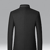 billiga Trenchcoat för män-Herr Vinterkappa Yllekappa Rock Företag Dagliga kläder Vinter Ylle Håller värmen Utomhus Ytterkläder Kläder Mode Uppvärmning Solid färg Ficka Kinakrage Enkelknäppt