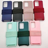 cheap Samsung Cases-Phone Case For Samsung Galaxy S24 S23 S22 S21 S20 Plus Ultra S25 Ultra Silicone Case with Adjustable  Neck Strap Kickstand Shockproof Solid Color Solid Colored TPU