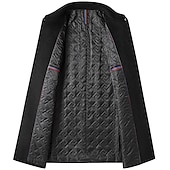 preiswerte Herren-Blazer &amp; -Anzüge-Herren Wintermantel Wollmantel Mantel Urlaub Geschäft Winter Wolle warm Draussen Oberbekleidung Bekleidung Modisch Warm-Ups Einfarbig Tasche Kargen Einreihiger Verschluss