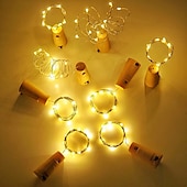 voordelige Batterij String Lights-1/2/6/10st led wijnfles lichtsnoer 2m 20leds met kurk warm wit wit multi kleur rood blauw waterdicht lichtsnoer kerst bruiloft decoratie batterijen