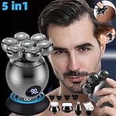 cheap Shaving &amp; Hair Removal-6 In 1 Electric Head Shaver for Bald Men 7D Floating Cutter Beard Trimmer Clipper IP68 Waterproof Shaving USB Wireless Charging  Christmas Gift
