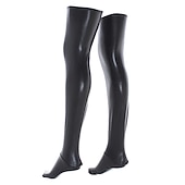 cheap Socks-Cosplay leather pants high socks stockings performance clothes stage clothes sexy leather socks sexy babydoll