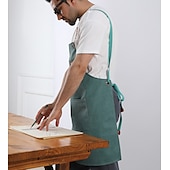 economico grembiule-grembiule da chef per donna e uomo, grembiule da cucina, grembiule da giardinaggio personalizzato con tasche, tracolla regolabile per falegnami, meccanici, pittori