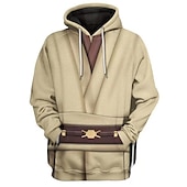 levne Kreslená a filmová postava-Obi-Wan Kenobi Rytíř Jedi Kalhoty Úbory Kapuce Anime 3D Přední kapsa Grafika Pro Pro páry Pánské Dámské Dospělé 3D tisk